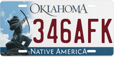 OK license plate 346AFK