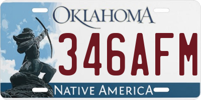 OK license plate 346AFM