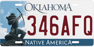OK license plate 346AFQ