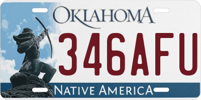 OK license plate 346AFU