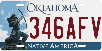 OK license plate 346AFV