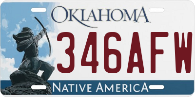OK license plate 346AFW