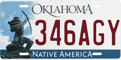 OK license plate 346AGY
