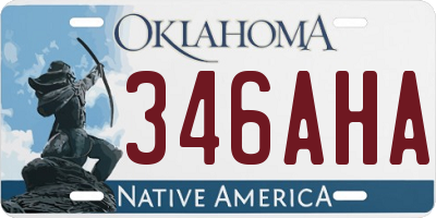 OK license plate 346AHA