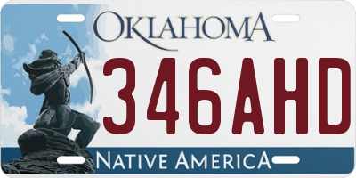 OK license plate 346AHD