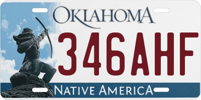 OK license plate 346AHF