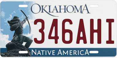OK license plate 346AHI