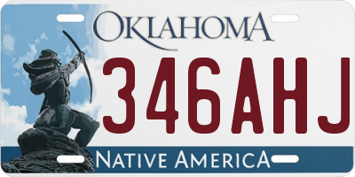 OK license plate 346AHJ