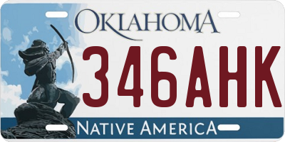 OK license plate 346AHK