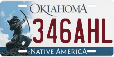 OK license plate 346AHL