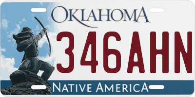 OK license plate 346AHN