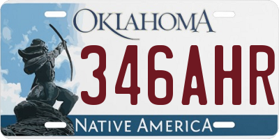 OK license plate 346AHR