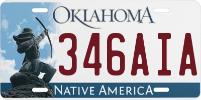 OK license plate 346AIA