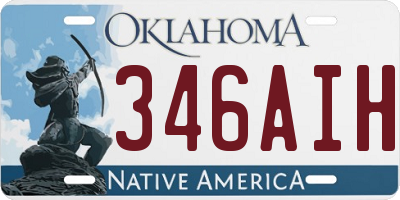 OK license plate 346AIH