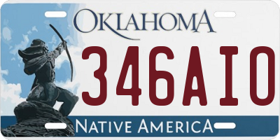 OK license plate 346AIO