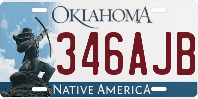 OK license plate 346AJB