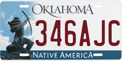 OK license plate 346AJC