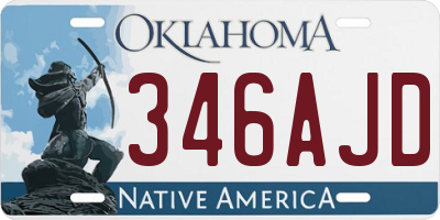 OK license plate 346AJD