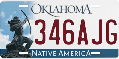 OK license plate 346AJG