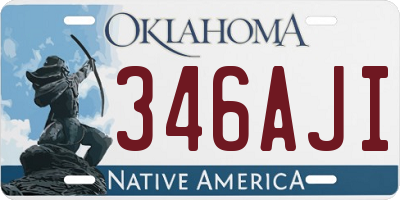 OK license plate 346AJI