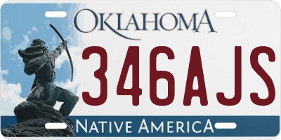 OK license plate 346AJS
