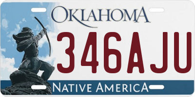 OK license plate 346AJU