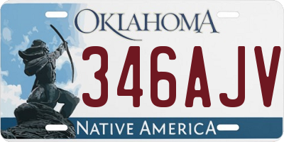OK license plate 346AJV