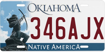 OK license plate 346AJX