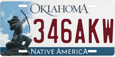 OK license plate 346AKW