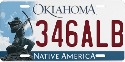 OK license plate 346ALB