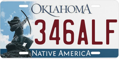 OK license plate 346ALF