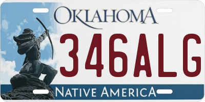 OK license plate 346ALG