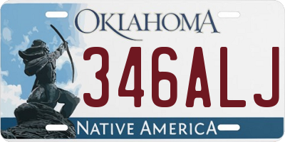 OK license plate 346ALJ