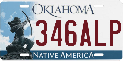 OK license plate 346ALP