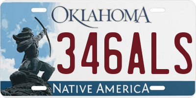 OK license plate 346ALS