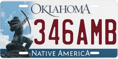 OK license plate 346AMB