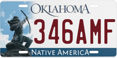 OK license plate 346AMF