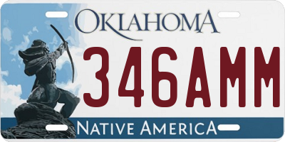 OK license plate 346AMM