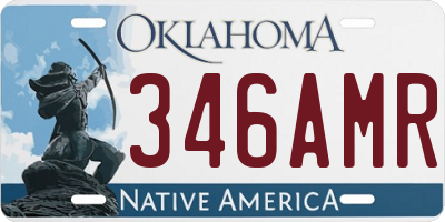 OK license plate 346AMR
