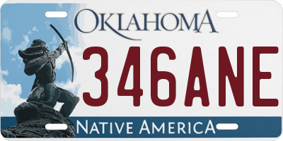 OK license plate 346ANE