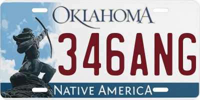 OK license plate 346ANG