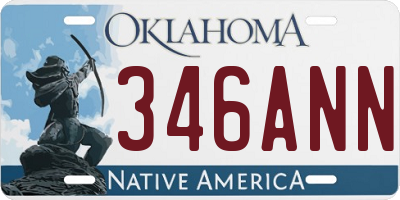 OK license plate 346ANN