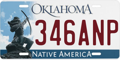 OK license plate 346ANP