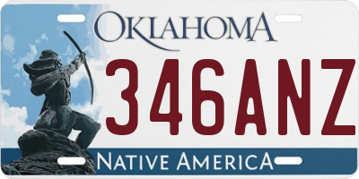 OK license plate 346ANZ