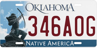 OK license plate 346AOG