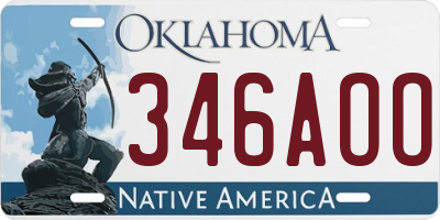 OK license plate 346AOO
