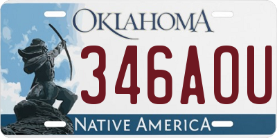 OK license plate 346AOU