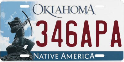OK license plate 346APA