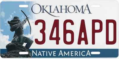 OK license plate 346APD