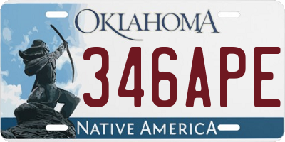 OK license plate 346APE